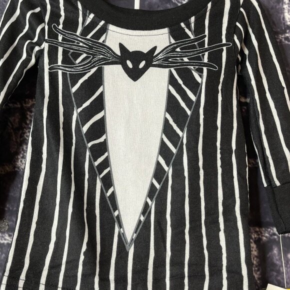 Nightmare Before Christmas 12 Month Jack pajama set Black White Stripe - Picture 4 of 13